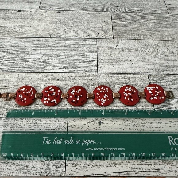 Enamel Bracelet Mid Century Modern Vintage Copper Modernist Artisan Retro MCM - Picture 5 of 5